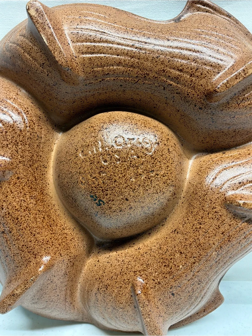 Vintage California Original U.S.A. Pottery Brown Bowl/Chip and Dip